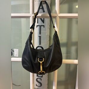 Overview
VTG Coach Y2K Hampton hobo handbag black glove Leather Auth! Horsebit